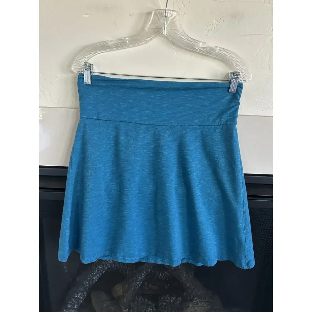 Toad & Co Chaka Foldover Skirt Womens S Blue A-Line Stretch Casual - Picture 6 of 6